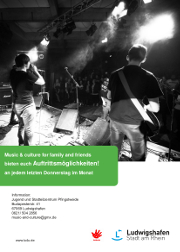 Plakat zur Konzertreihe "music and culture for families & friends"