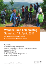 Plakat Wander- und Erlebnistag am 13. April 2019 Plakat Wander- und Erlebnistag am 13. April 2019